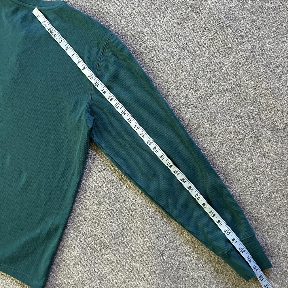 Carhartt Shirt Mens Large Green Henley Long Sleeve Pocket Workwear Relaxed - Picture 7 of 8